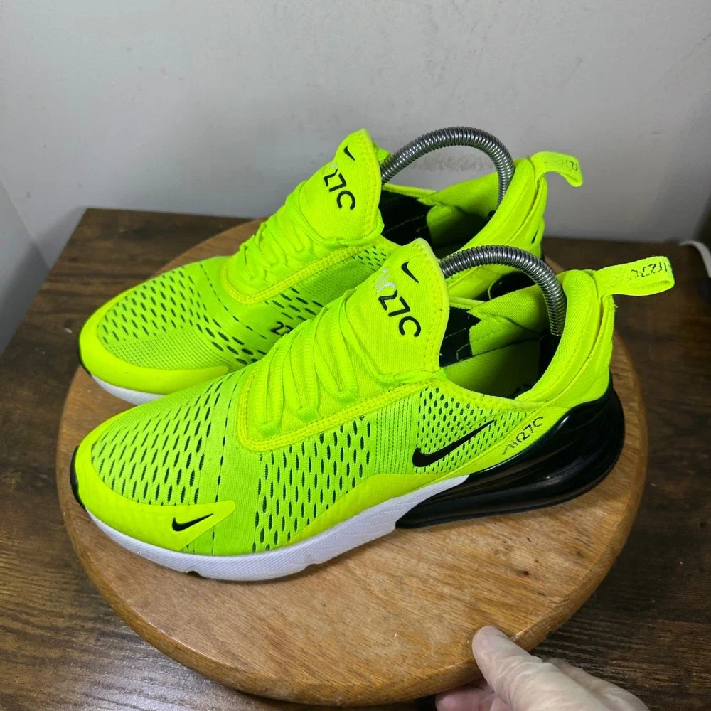 Nike Air Max 270 Volt Neon Yellow Black Running Shoes AH8050-701 Mens 9.5